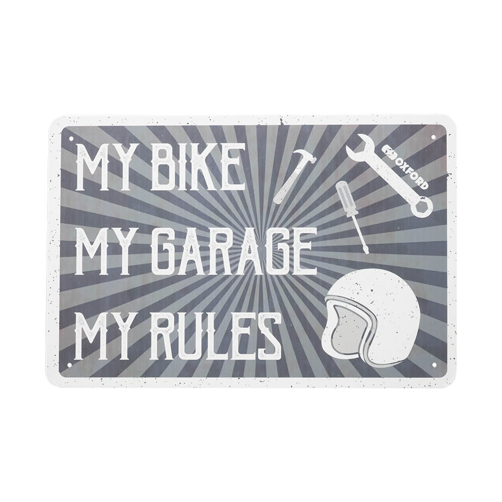 My Bike, My Garage, My Rules Garage Metal Sign