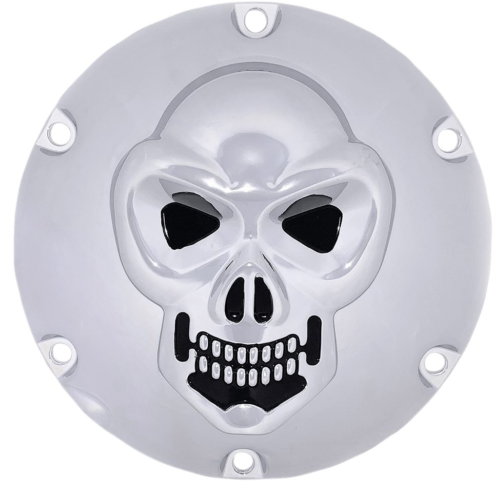 Chrome 3-D Skull Derby Cover, 04-22 XL