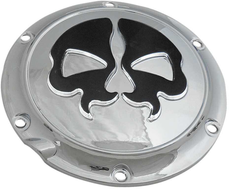 Split Skull Derby Cover, 04-22 Sportster, Chrome
