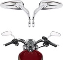 Rear View Mirrors, Long Stem, Teardrop, Chrome, For HD 1982-2024