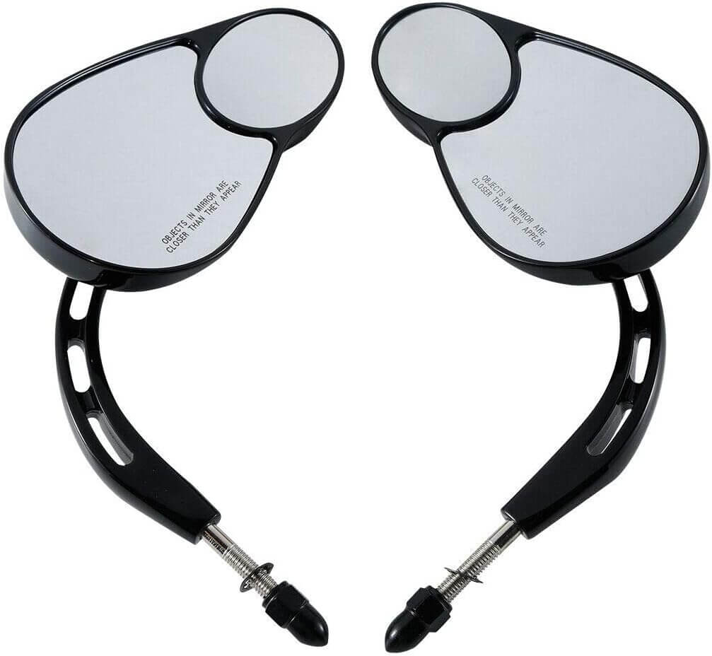Dobbeltspeil for Harley, 8mm, Black