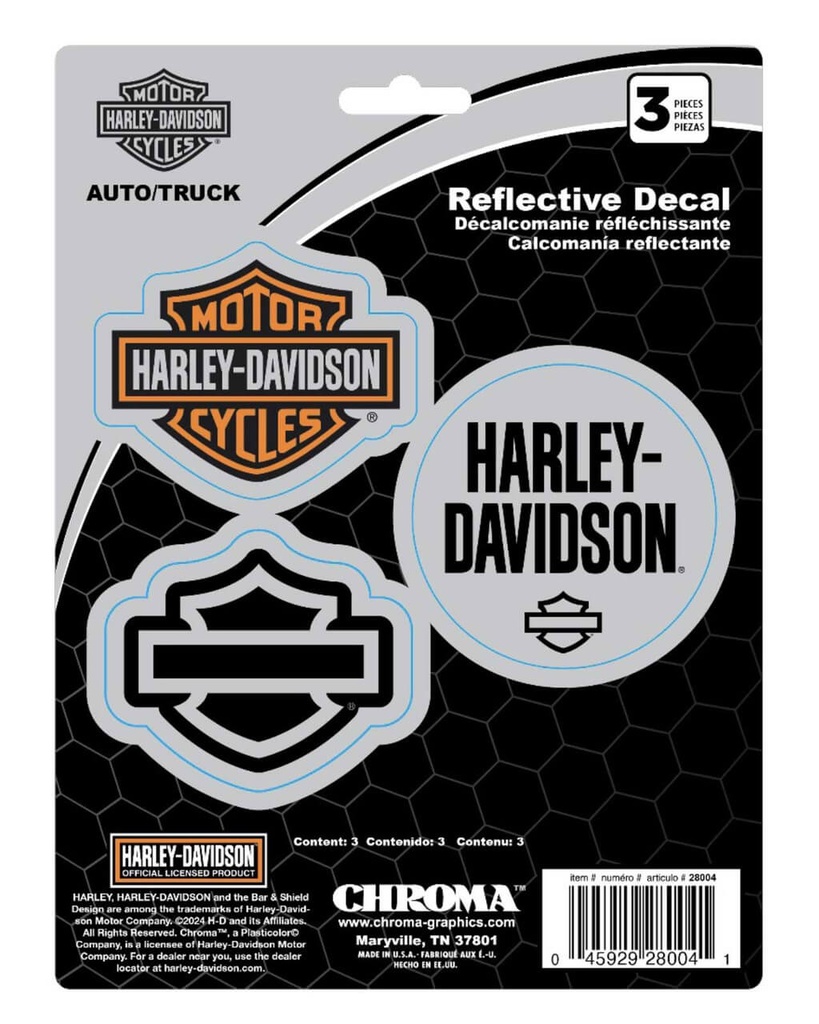 3-Piece Reflective B&amp;S H-D Logos Decals