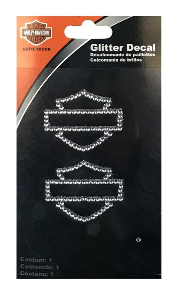Rhinestone Bar &amp; Shield Logo Glitter Decals, 2-Pack