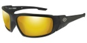 4 Stroke Sunglasses, Orange Mirror Lens/Gloss Black Frames