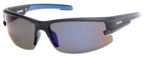 Semi-Rimless Mirror Polarized Sunglasses, Blue Flash Lens