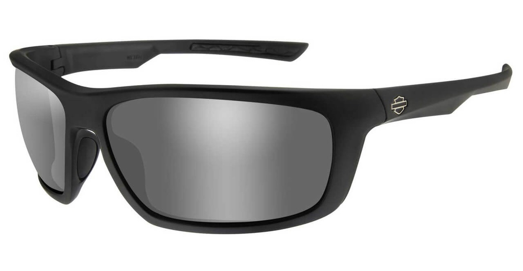 Gears Sunglasses, Silver Flash Lenses/Matte Black Frames