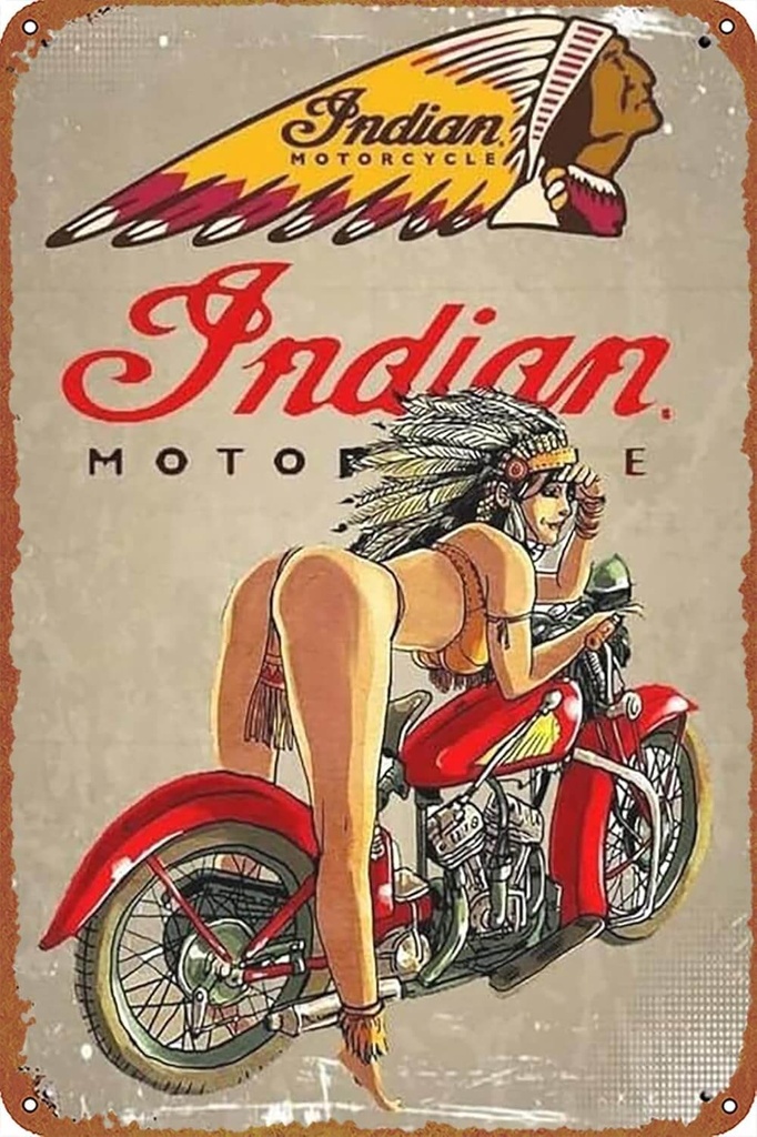 Motorcycle Girl Garage Poster Retro Metal Sign Vintage Tin Sign