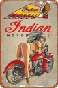 Motorcycle Girl Garage Poster Retro Metal Sign Vintage Tin Sign