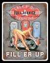 Last Stop Garage Pin Up Girl Biker Tin Sign