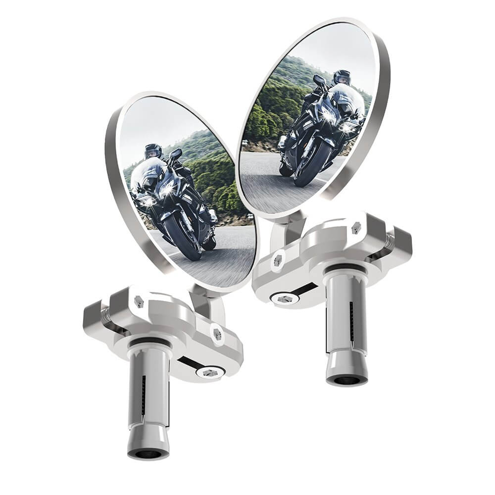 Bar End Mirrors, Silver