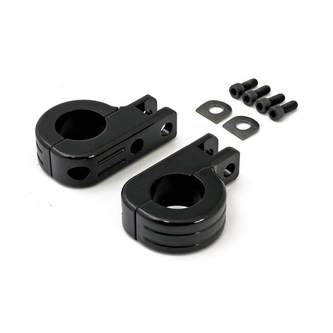 Engine Guard Foot Peg Mount Kit, 1" (25.4mm) Tubing, Black