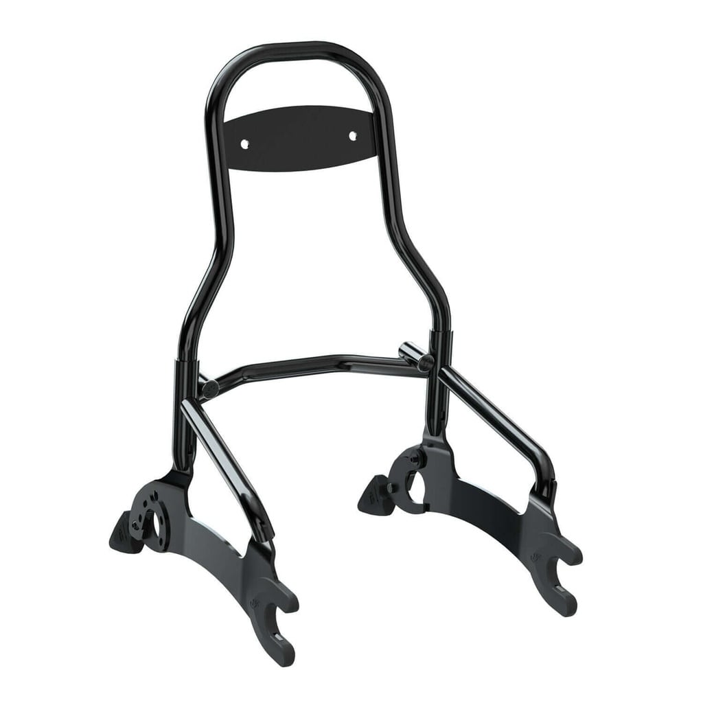 Steel 12 in. Universal Quick Release Passenger Sissy Bar, Thunder Black