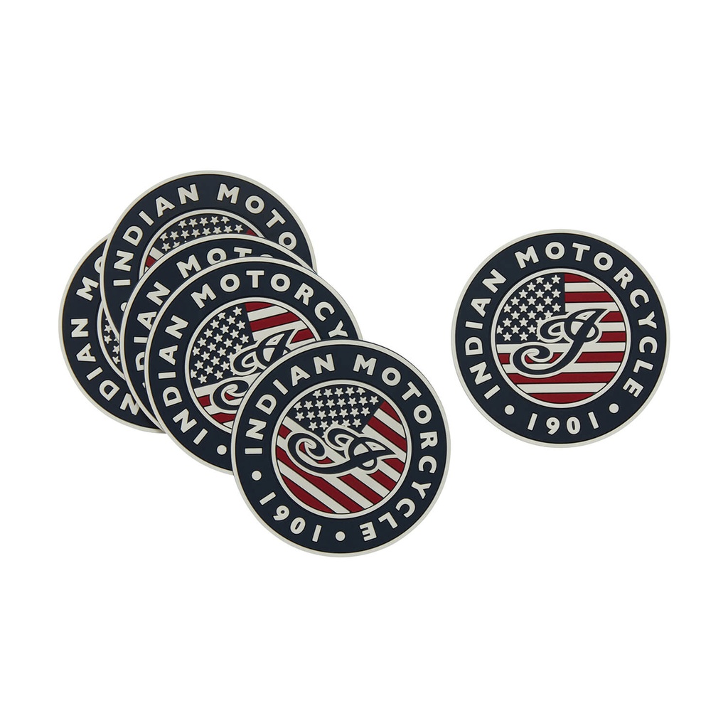 USA Flag Logo Coasters, Set of 6