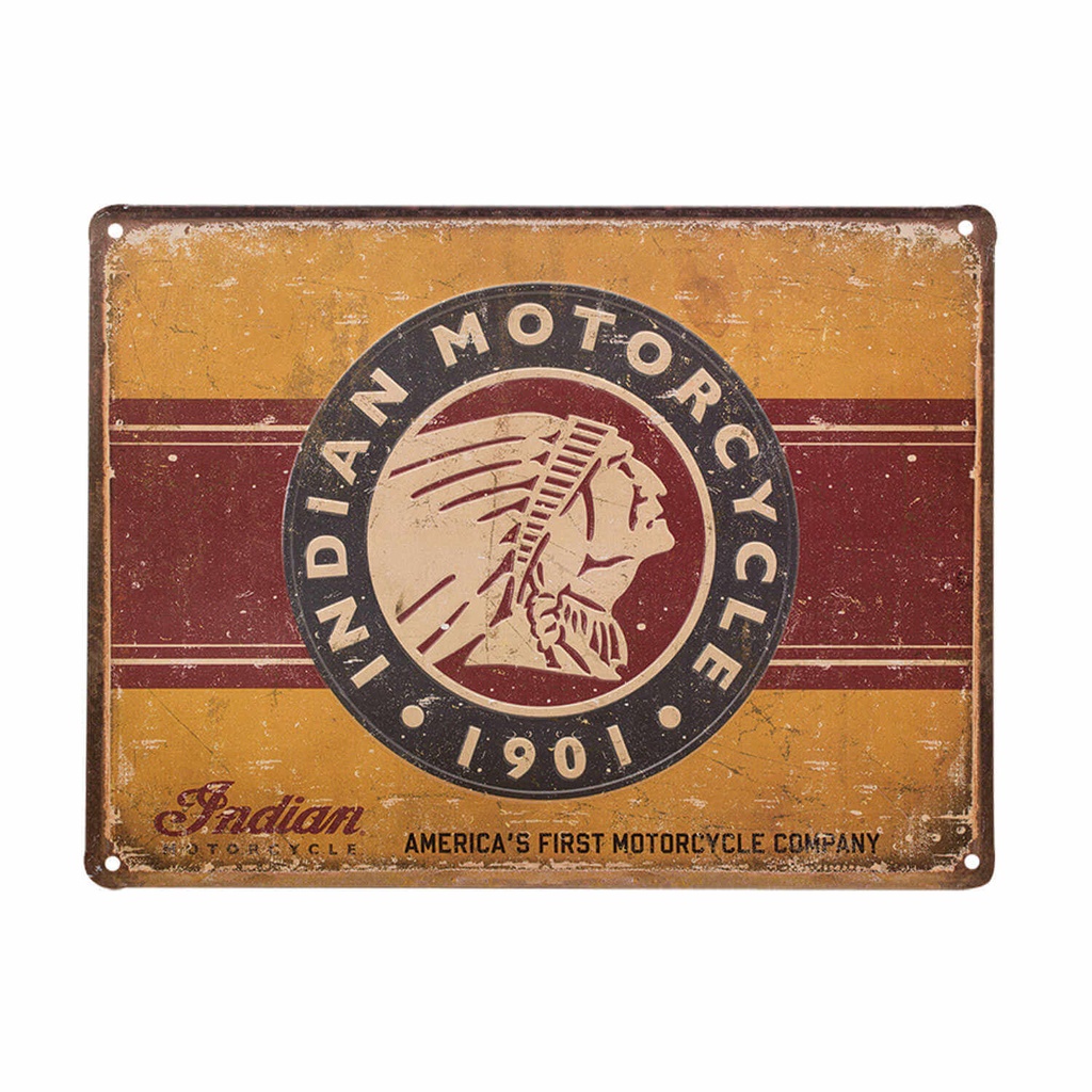 First Motorcycle Embossed Metal Sign