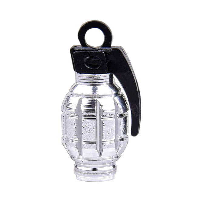 Hand Grenade Valve Caps, Chrome