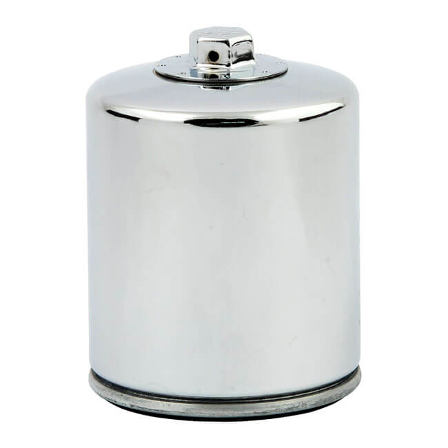 Spin-On Oil Filter, w/ Top Nut, Chrome