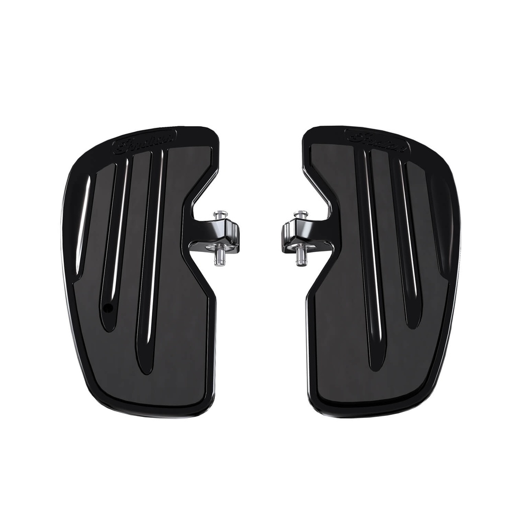 Rider Floorboards with Inlays in Gloss Black, Pair