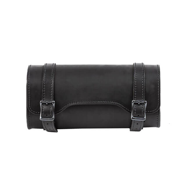 Square Leather Tool Bag, Black