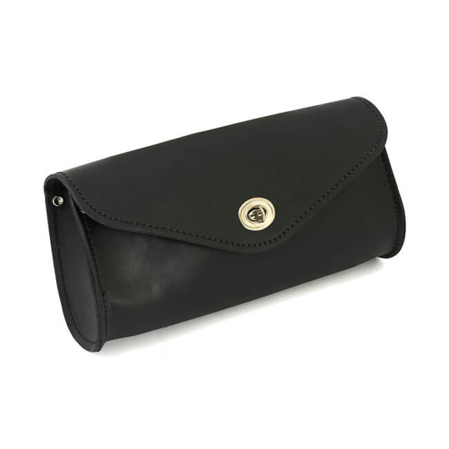 Leather Front Bag, Black
