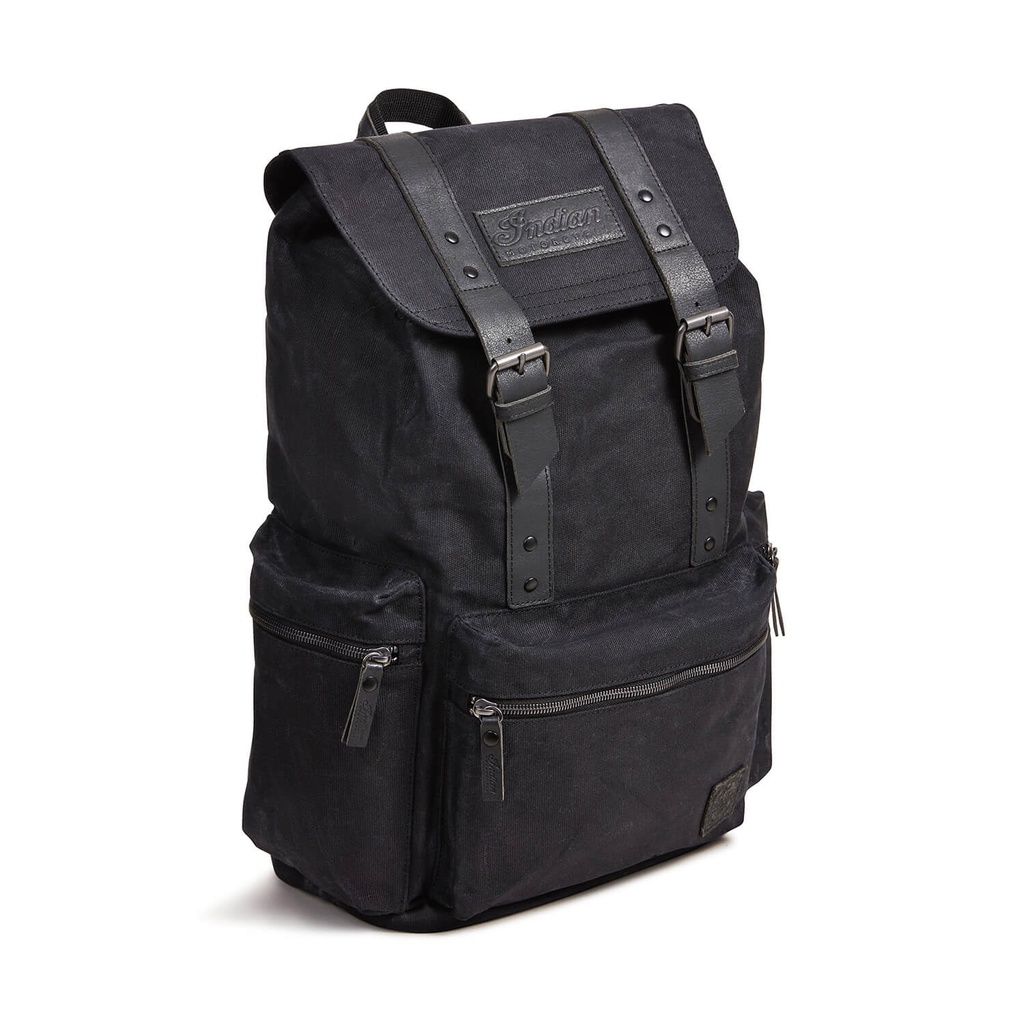 Waxed Canvas Backpack, Black