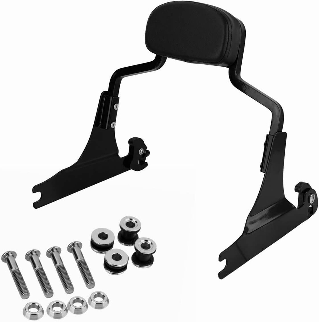 Detachable Backrest Sissy Bar Upright Passenger Backrest w/Pad Fit For Harley Breakout FXSB 2013-2017, Gloss Black