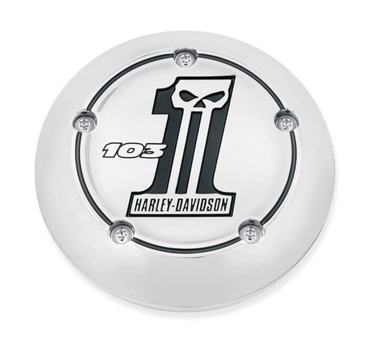 [29820-11] Number One Skull 103 Logo Air Cleaner Trim, Chrome