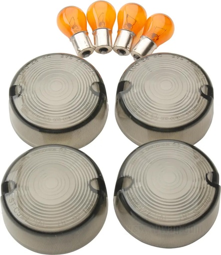 [69306-02] Bullet Turn Signal Lens Kit, Smoke