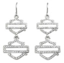 Crystal Bling Bar & Shield Logo Earrings