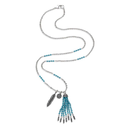 [97872-17VW] Necklace Turquoise Bead &amp; Charm