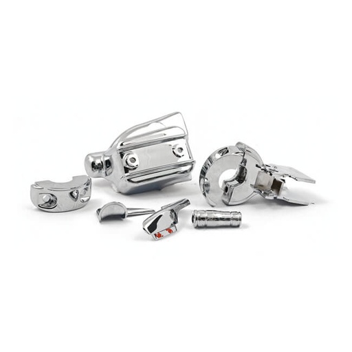 [1740] Chrome Brake &amp; Clutch Control Dress-Up Kit, 08-13 Touring