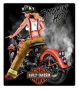 Smokin' Hot Firefighter Babe Embossed Tin Sign