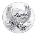 Live To Ride Eagle Chrome Medallion, 3.5”