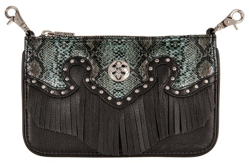 [HDWBA11284-BLK] Snake Charmer Leather Hip Bag w/Strap