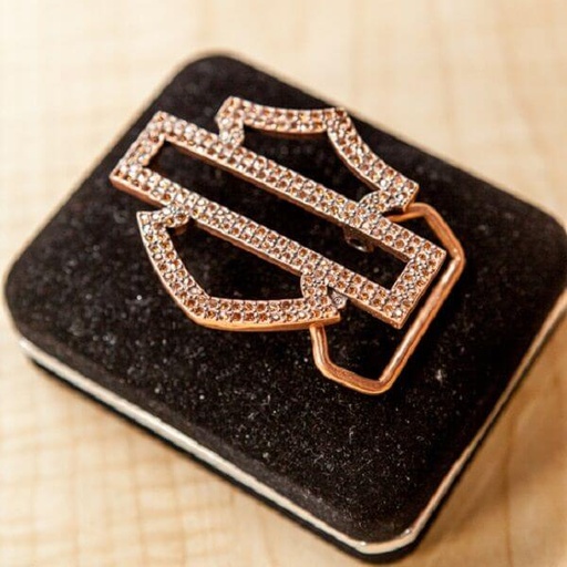 [96964-08VW] Copper Rhinestone Belt Buckle