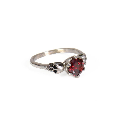 Ring Red Stone Small Skull