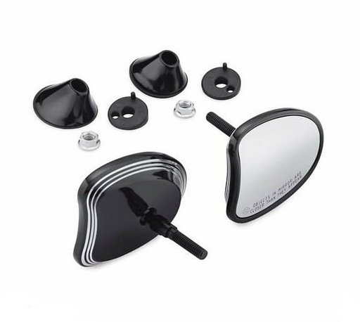 [56000099] Fairing Mount Tapered Mirrors in Edge Cut, Black