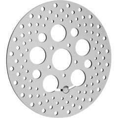 [1710-1061] Polished Stainless Steel Drilled Brake Rotor, Front 11.808-13 FLT