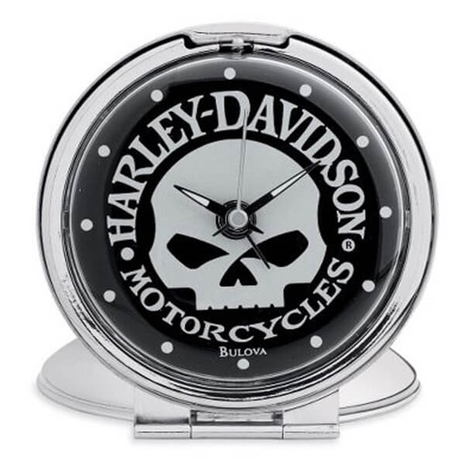 [99361-10V] Willy G Skull Travel Clock