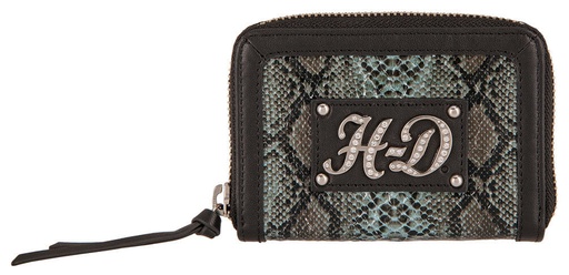 [HDWWA11338-BLK] Snake Charmer Zip-around Wallet