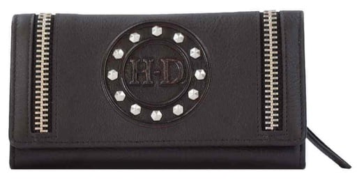 [PC1590L-ORGBLK] Classic Punk H-D Tri-Fold Clutch Lommebok