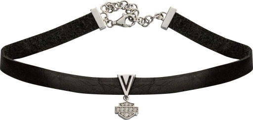 [HDN0390-12"] Triangle B&amp;S Dangle Leather Choker