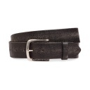 Vintage Distressed Finish Black Leather Belt