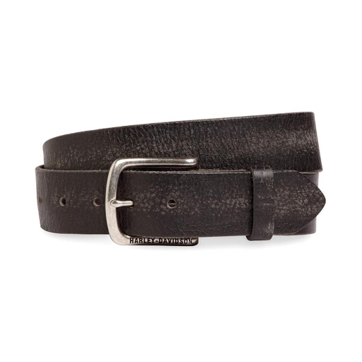 [97715-16VM/3200] Vintage Distressed Finish Black Leather Belt