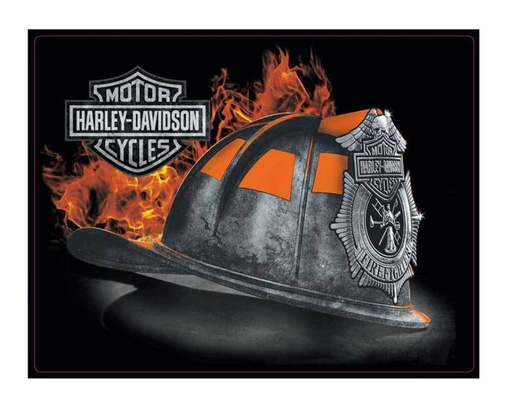 [2011251] Embossed Firefighter Helmet Tin Sign