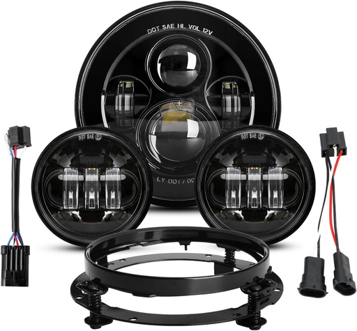 [X0019FAN0D] Daymaker Kjørelys 7&quot; og 4,5&quot;, Svart