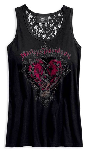 Women's Hearts &amp; Serpents Lace Sleeveless Tank