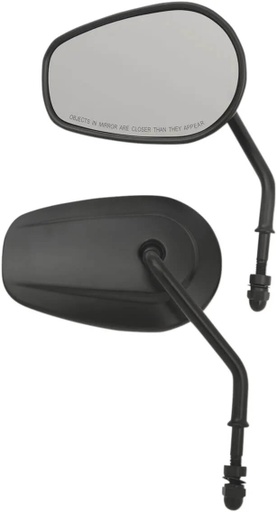 [0640-1308] OEM-Style Teardrop Mirror, Short Stem, Black