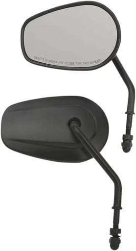 [0640-1308] OEM-Style Teardrop Mirror, Short Stem, Black