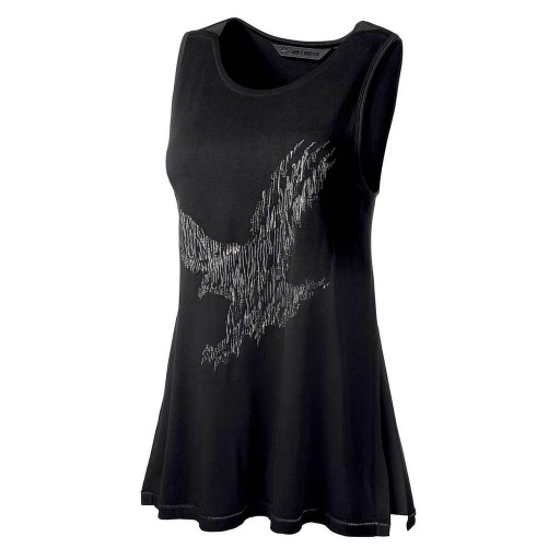 [96734-19VW/000S] Women's Metallic Embroidered Sleeveless Tee