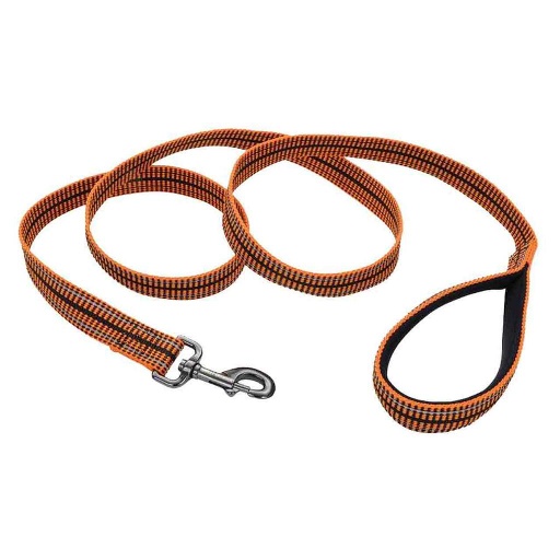 [H3646 H HRO06] Reflective Knitted Rugged Premium Dog Leash, 6 ft., Orange